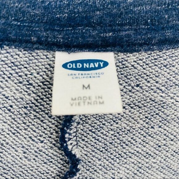 Old Navy Size Medium Navy Blue Space Dye Short Sleeve Drawstring Waist Dress - Picture 5 of 7